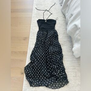 Black and White Polka Dot Halter Skirt and top!